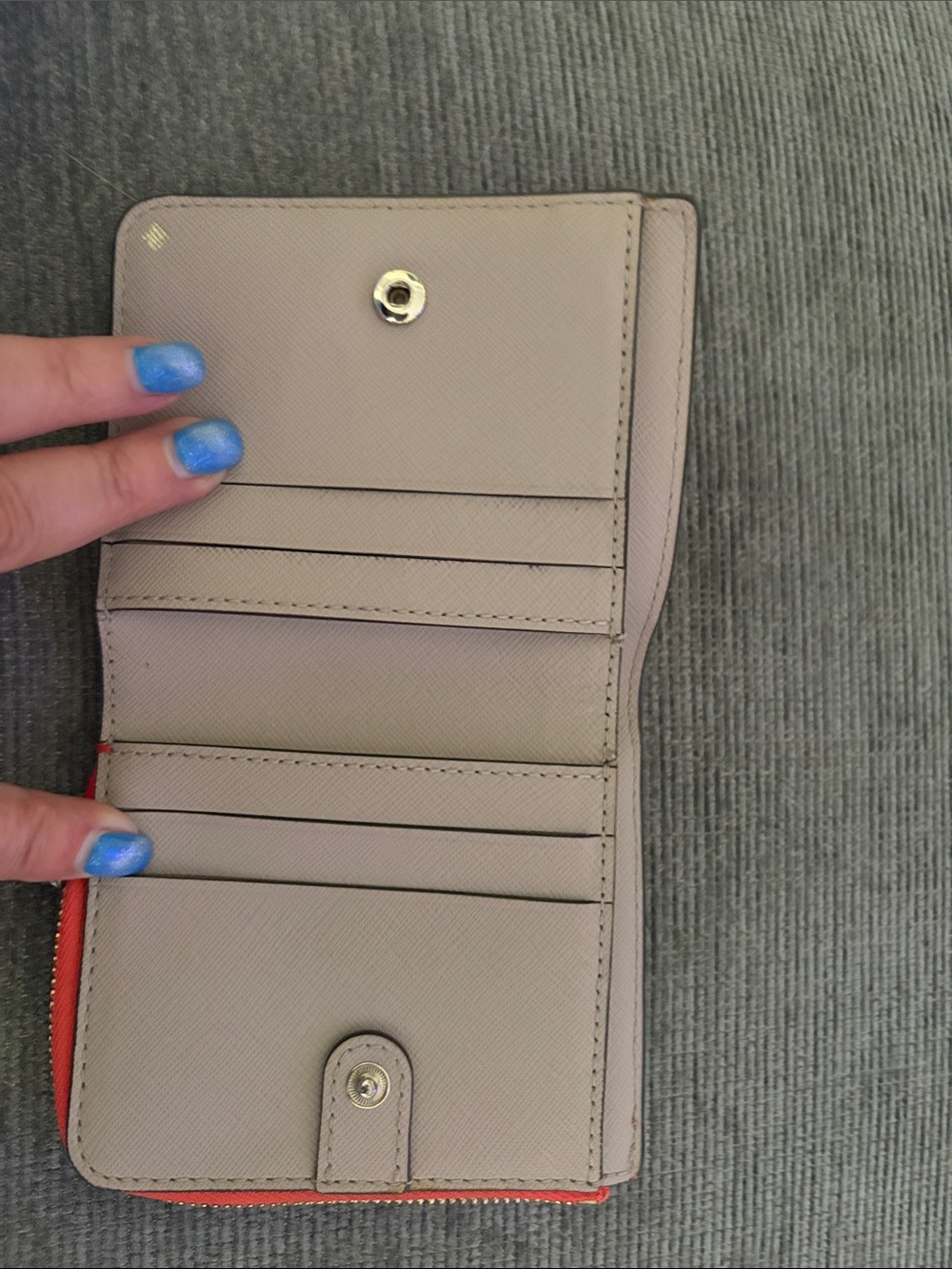 kate spade Red Pebbled Leather Zip Around Wallet - Picture 6 of 6